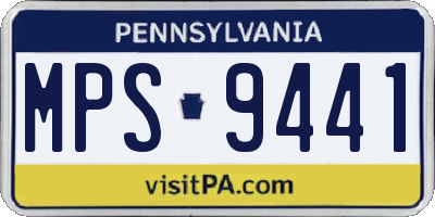 PA license plate MPS9441