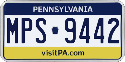 PA license plate MPS9442