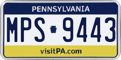 PA license plate MPS9443