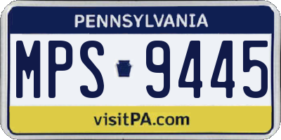 PA license plate MPS9445