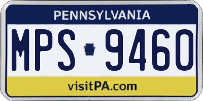 PA license plate MPS9460