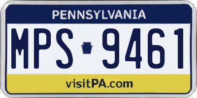 PA license plate MPS9461