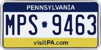 PA license plate MPS9463