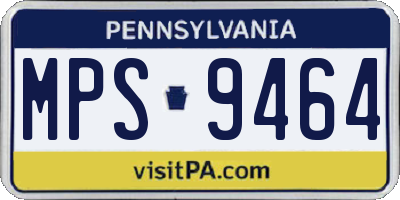 PA license plate MPS9464