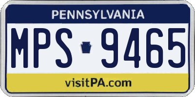 PA license plate MPS9465