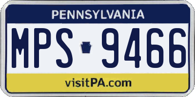 PA license plate MPS9466