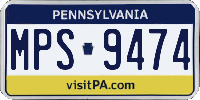 PA license plate MPS9474