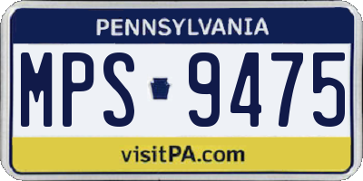 PA license plate MPS9475