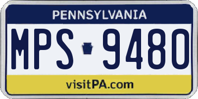 PA license plate MPS9480