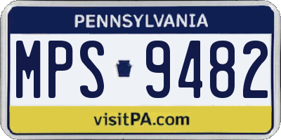 PA license plate MPS9482