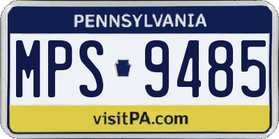PA license plate MPS9485