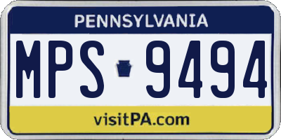 PA license plate MPS9494