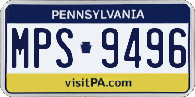 PA license plate MPS9496
