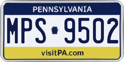 PA license plate MPS9502