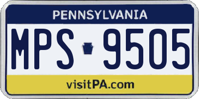 PA license plate MPS9505