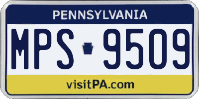 PA license plate MPS9509