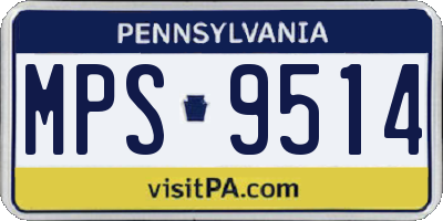 PA license plate MPS9514