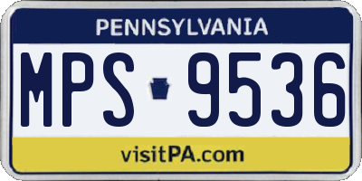 PA license plate MPS9536