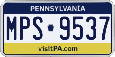 PA license plate MPS9537