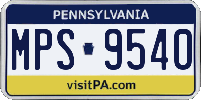 PA license plate MPS9540