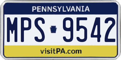 PA license plate MPS9542