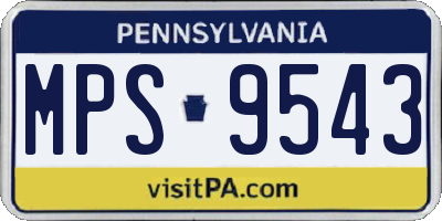 PA license plate MPS9543