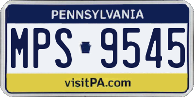 PA license plate MPS9545