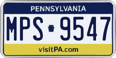 PA license plate MPS9547