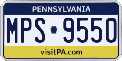 PA license plate MPS9550
