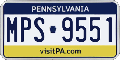 PA license plate MPS9551