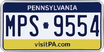 PA license plate MPS9554