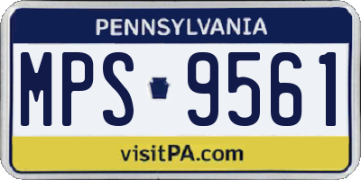 PA license plate MPS9561