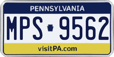 PA license plate MPS9562