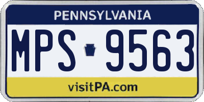 PA license plate MPS9563