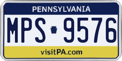 PA license plate MPS9576