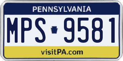 PA license plate MPS9581
