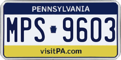 PA license plate MPS9603