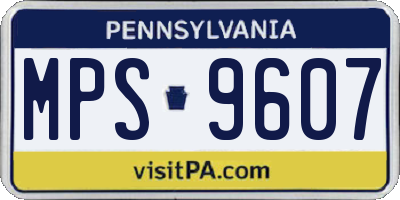 PA license plate MPS9607