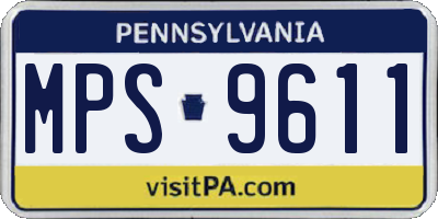 PA license plate MPS9611