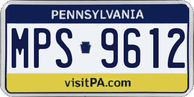 PA license plate MPS9612