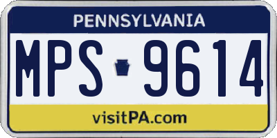 PA license plate MPS9614