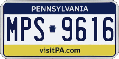 PA license plate MPS9616
