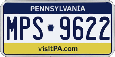 PA license plate MPS9622