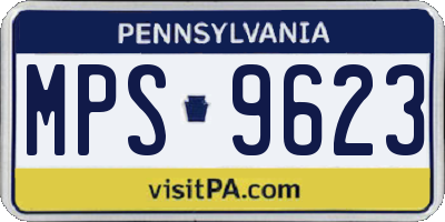 PA license plate MPS9623
