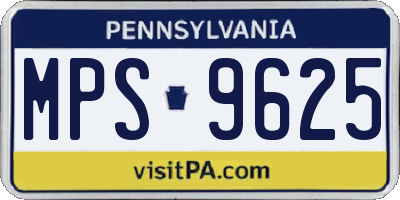 PA license plate MPS9625