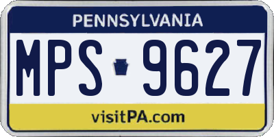PA license plate MPS9627