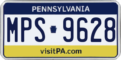 PA license plate MPS9628