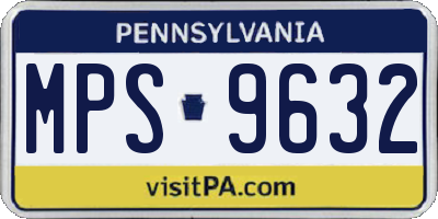 PA license plate MPS9632