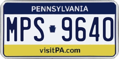 PA license plate MPS9640
