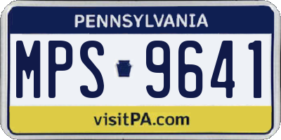 PA license plate MPS9641